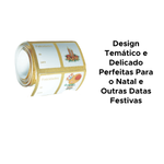 Rolo Com 60 Etiquetas Gift Adesivas Meio Etiqueta Presente Natal Festas Aniversarios