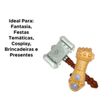 Kit 1 Martelo Do Thor + 1 Luva Brinquedo Infantil Fantasia Para Festas Vingadores
