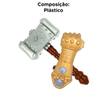 Kit 1 Martelo Do Thor + 1 Luva Brinquedo Infantil Fantasia Para Festas Vingadores