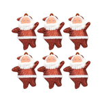 Kit Com 6 Enfeites De Árvore De Natal Papai Noel C/ Glitter Ou Veludo Brilhante Decoração
