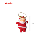 Kit Com 6 Enfeites De Árvore De Natal Papai Noel C/ Glitter Ou Veludo Brilhante Decoração