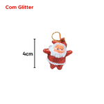 Kit Com 6 Enfeites De Árvore De Natal Papai Noel C/ Glitter Ou Veludo Brilhante Decoração