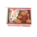 Kit Caneca Ceramica 300 ml Com Ursinho De Pelúcia Para Presente Fofo Natal