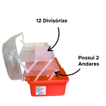 Maleta Organizadora Multiuso Mega Box 34x20 Odontológica, Ferramentas, Maquiagem