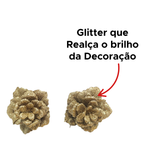 Flores Botao De Rosa Decorativa Glitter Enfeite De Natal Decoração