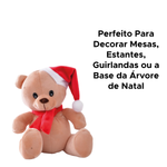 Urso De Pelucia Ursinho Decoração Natal Enfeite Natalinho