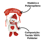 Enfeite De Pendurar Boneco Com Placa Feliz Natal Pendente