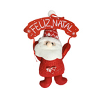 Enfeite De Pendurar Boneco Com Placa Feliz Natal Pendente