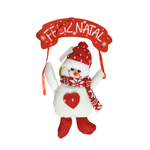 Enfeite De Pendurar Boneco Com Placa Feliz Natal Pendente