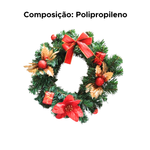 Guirlanda Natalina Porta Natal Decorada Enfeite Natal 30cm