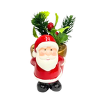 Vaso De Natal Papai Noel Flores Enfeite Natalino Decoração