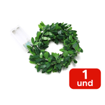 Enfeite De Natal Fio Cobre Folhagem Led Decorativo 2m Branco Quente Decoração Pisca Pisca