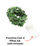 Enfeite De Natal Fio Cobre Folhagem Led Decorativo 2m Branco Quente Decoração Pisca Pisca
