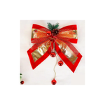 Laço Grande Vermelho E Dourado Com Pinha Enfeite De Natal Decoração Natalina 30cm