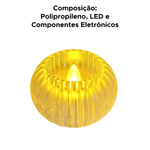 Castiçal Oval Enfeite Decorativo De Natal Vela Led Eletronica 5,5cm Decoração