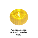 Castiçal Oval Enfeite Decorativo De Natal Vela Led Eletronica 5,5cm Decoração