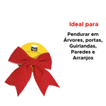 Laço De Natal Enfeite Decoração Natalina Pendura Árvores De Natal Parede 22cm