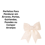 Kit Laços De Natal Com 2 Unidades Enfeite Decoração Natalina Pendura Árvores De Natal Parede 15cm