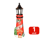 Enfeite Natalino Farol Casa Listrada Decoração De Natal Natalina