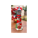 Enfeite Natalino Farol Casa Listrada Decoração De Natal Natalina
