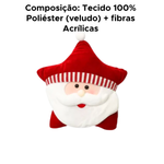 Almofada Estrela Papai Noel Enfeite De Natal Decoração 40cmx38cm