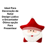 Almofada Estrela Papai Noel Enfeite De Natal Decoração 40cmx38cm