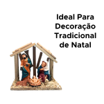 Presepio Buyine Casa Decoração De Natal De Maderia 20cm Enfeite Decorativo
