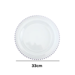 Sousplat Transparente Mesa Posta Decoração De Natal Enfeite Decorativo 33cm