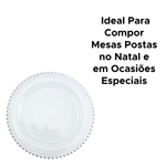 Sousplat Transparente Mesa Posta Decoração De Natal Enfeite Decorativo 33cm