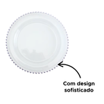 Sousplat Transparente Mesa Posta Decoração De Natal Enfeite Decorativo 33cm