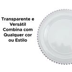 Sousplat Transparente Mesa Posta Decoração De Natal Enfeite Decorativo 33cm