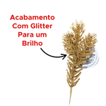 Mini Galho Pick Pinheiro Glitter Decoração De Natal Brilhoso Decorção Natalinha