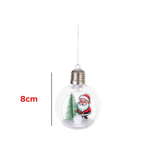 Bola De Natal Transparente Aberta Com Decoração E Led Enfeite De Natal 8cm