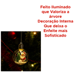 Bola De Natal Transparente Aberta Com Decoração E Led Enfeite De Natal 8cm