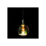 Bola De Natal Transparente Aberta Com Decoração E Led Enfeite De Natal 8cm