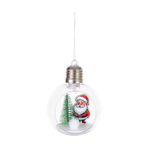 Bola De Natal Transparente Aberta Com Decoração E Led Enfeite De Natal 8cm