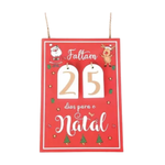 Enfeite De Placa De Madeira Com Contagem Regressiva De Natal Decoração Natalina