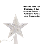 Decoração Estrela Cinco Pontas Luzes Coloridas Para Topo De Árvore De Lâmpada LED Brilhante
