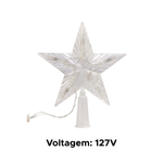 Decoração Estrela Cinco Pontas Luzes Coloridas Para Topo De Árvore De Lâmpada LED Brilhante