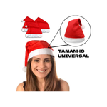 Gorro De Papai Noel De Feltro Vermelho Touca Elegância De Natal
