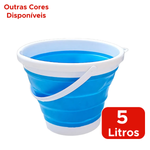 Balde Dobrável 5 Litros Retrátil De Plástico Multiuso Para Quintal Banheiro Cozinha
