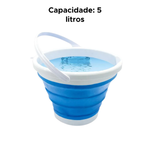 Balde Dobrável 5 Litros Retrátil De Plástico Multiuso Para Quintal Banheiro Cozinha