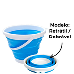 Balde Dobrável 10 Litros Retrátil De Plástico Multiuso Para Quintal Banheiro Cozinha