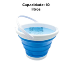 Balde Dobrável 10 Litros Retrátil De Plástico Multiuso Para Quintal Banheiro Cozinha