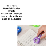 Apontador + Borracha Escolar Rings Infantil Para os Dedos