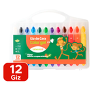 Giz De Cera Color Gel Retratil Estojo 12 Cores Aquarelavel