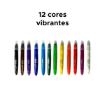 Giz De Cera Color Gel Retratil Estojo 12 Cores Aquarelavel