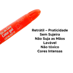 Giz De Cera Color Gel Retratil Estojo 12 Cores Aquarelavel