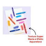 Giz De Cera Color Gel Retratil Estojo 12 Cores Aquarelavel