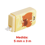 Fita Corretiva Capivara 5mm x 3m Material Escolar Faculdade Para Criança Adulto Corretor Para Cadernos